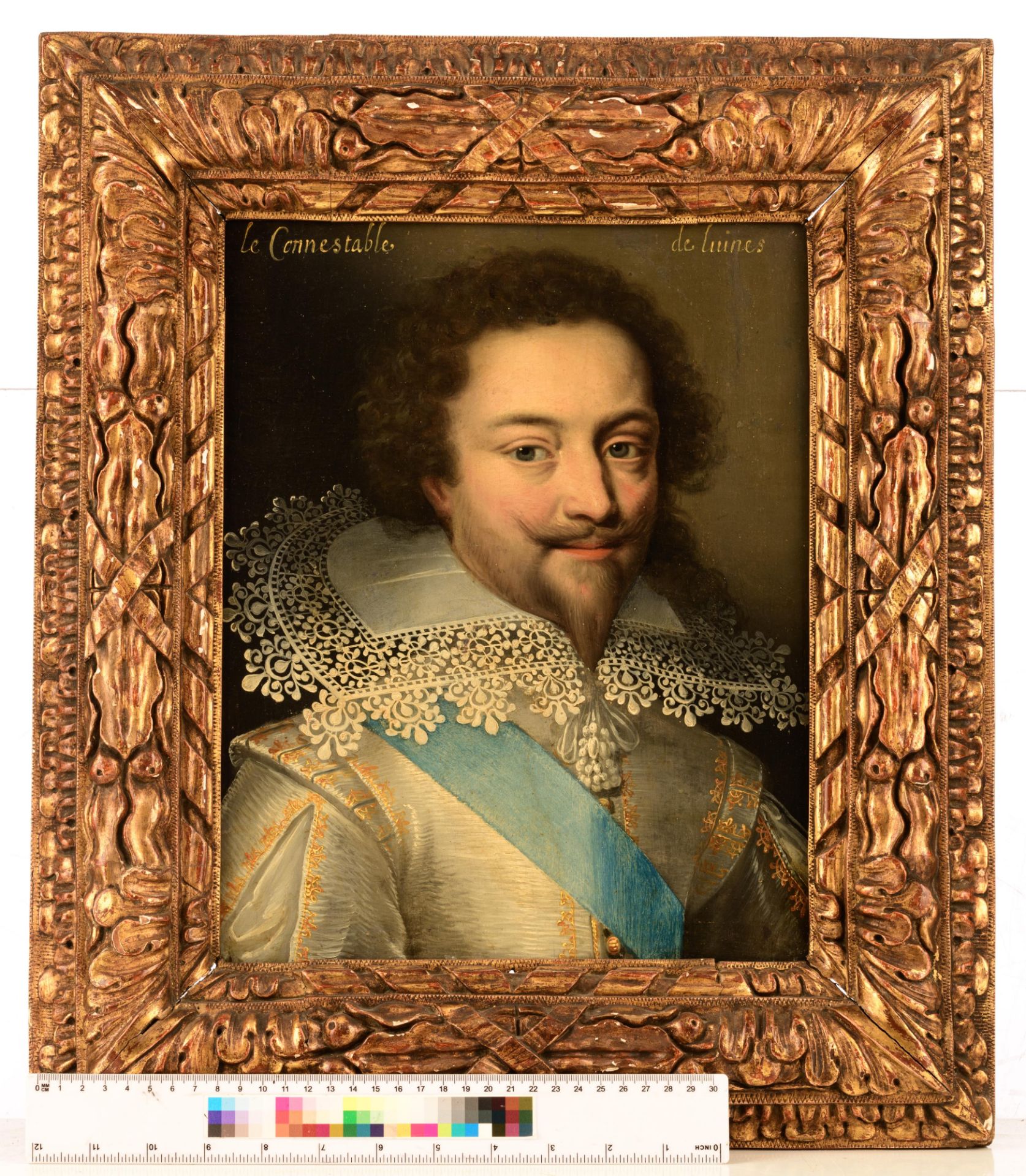 A portrait of Charles d'Albert, Le Connétable de Luynes, 17thC, 27,5 x 34,5 cm - Image 7 of 7