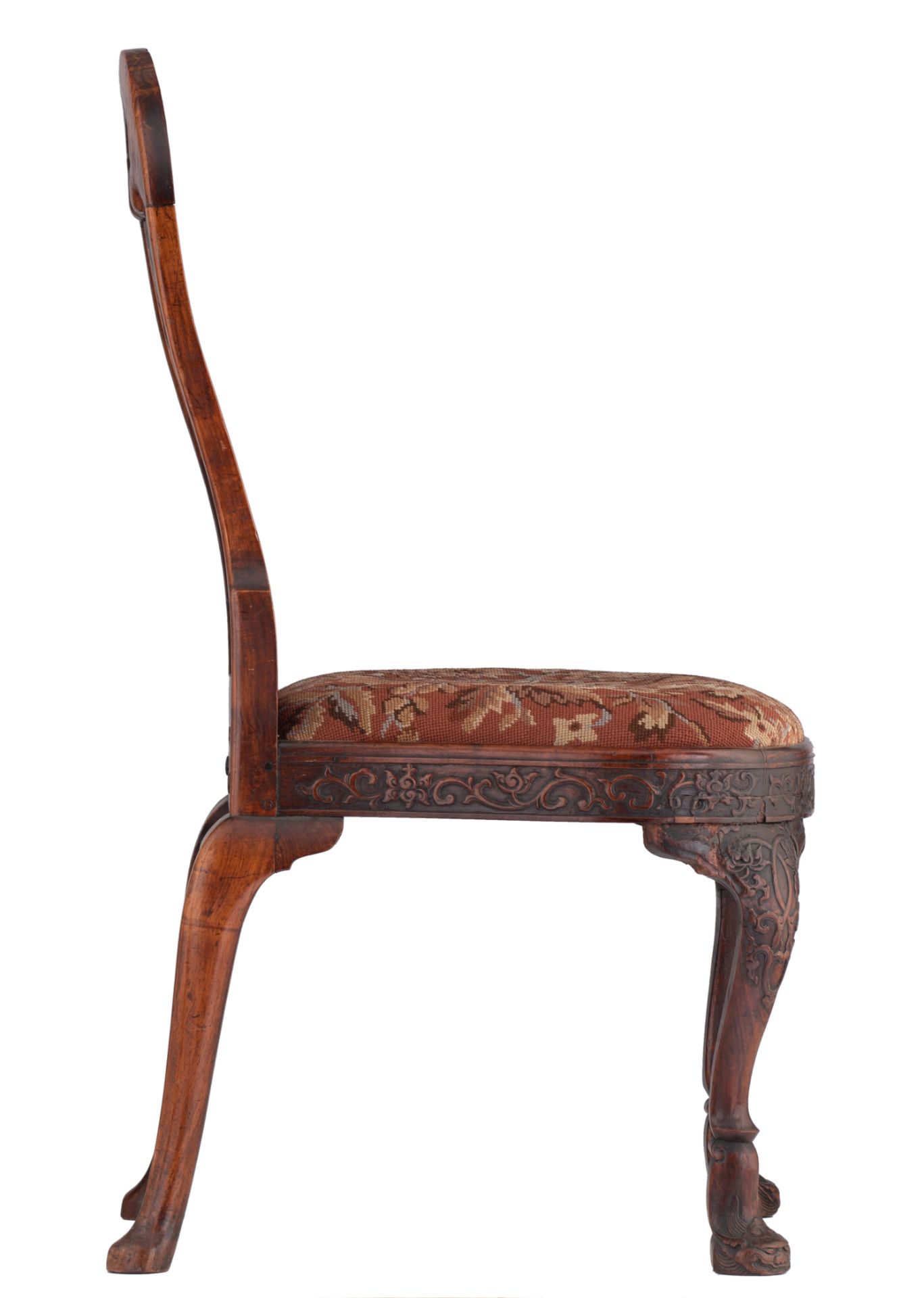 A very rare Chinese export Padouk chair, second half of the 18thC, H 100 - W 55 - D 58 cm - Image 6 of 24