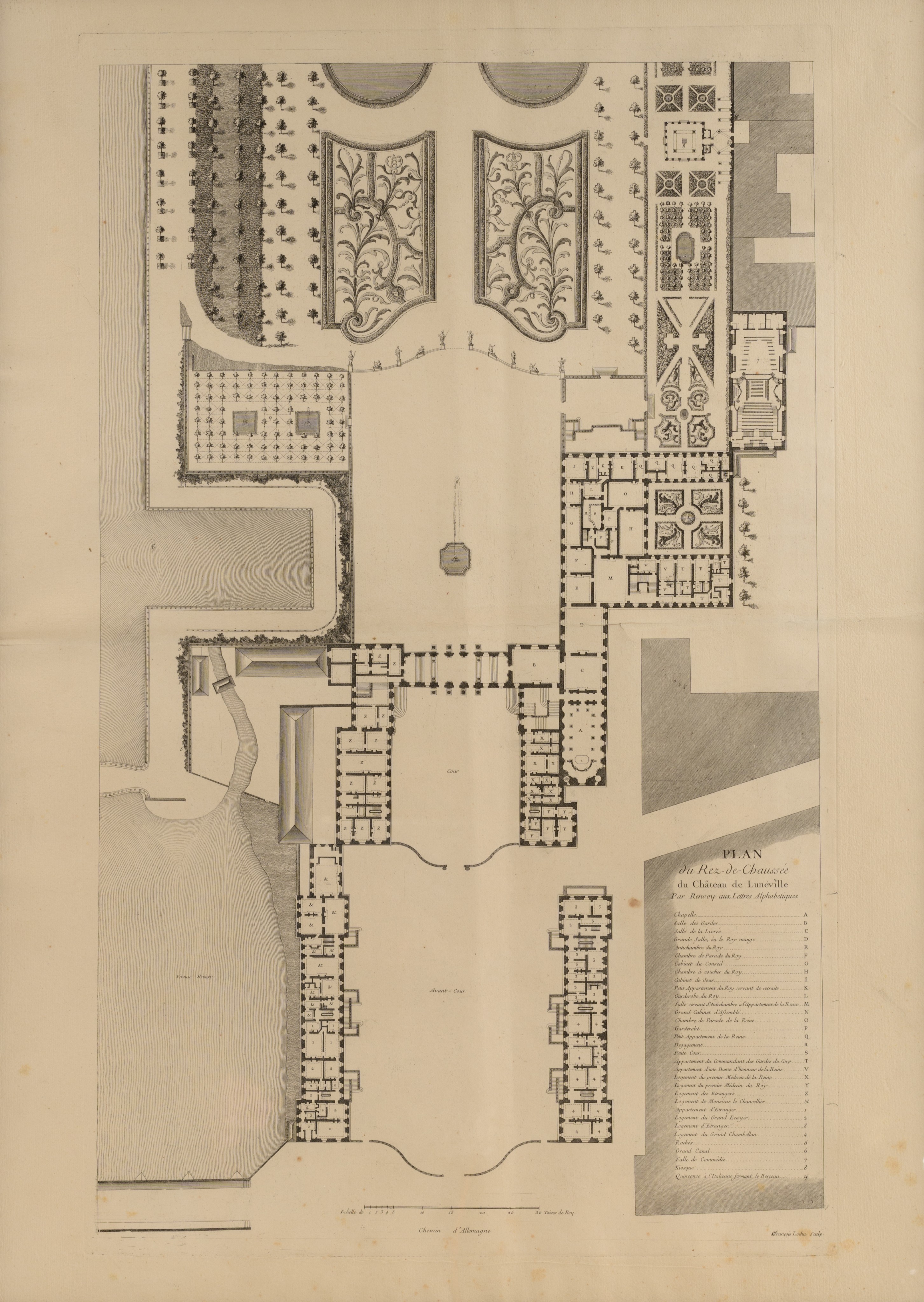 A collection of five engraved plans by François Lotha (ca. 1760-?), 18thC, 50 x 82 - 57,3 x 85 cm - Bild 2 aus 16