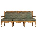 An 18thC Louis XV settee, H 104 - W 216 - D 80 cm