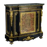 A rare Napoleon III Boulle marquetry 'meuble d'appui', stamped 'Wassmus', H 108,5 - W 120,5 - D 45,5