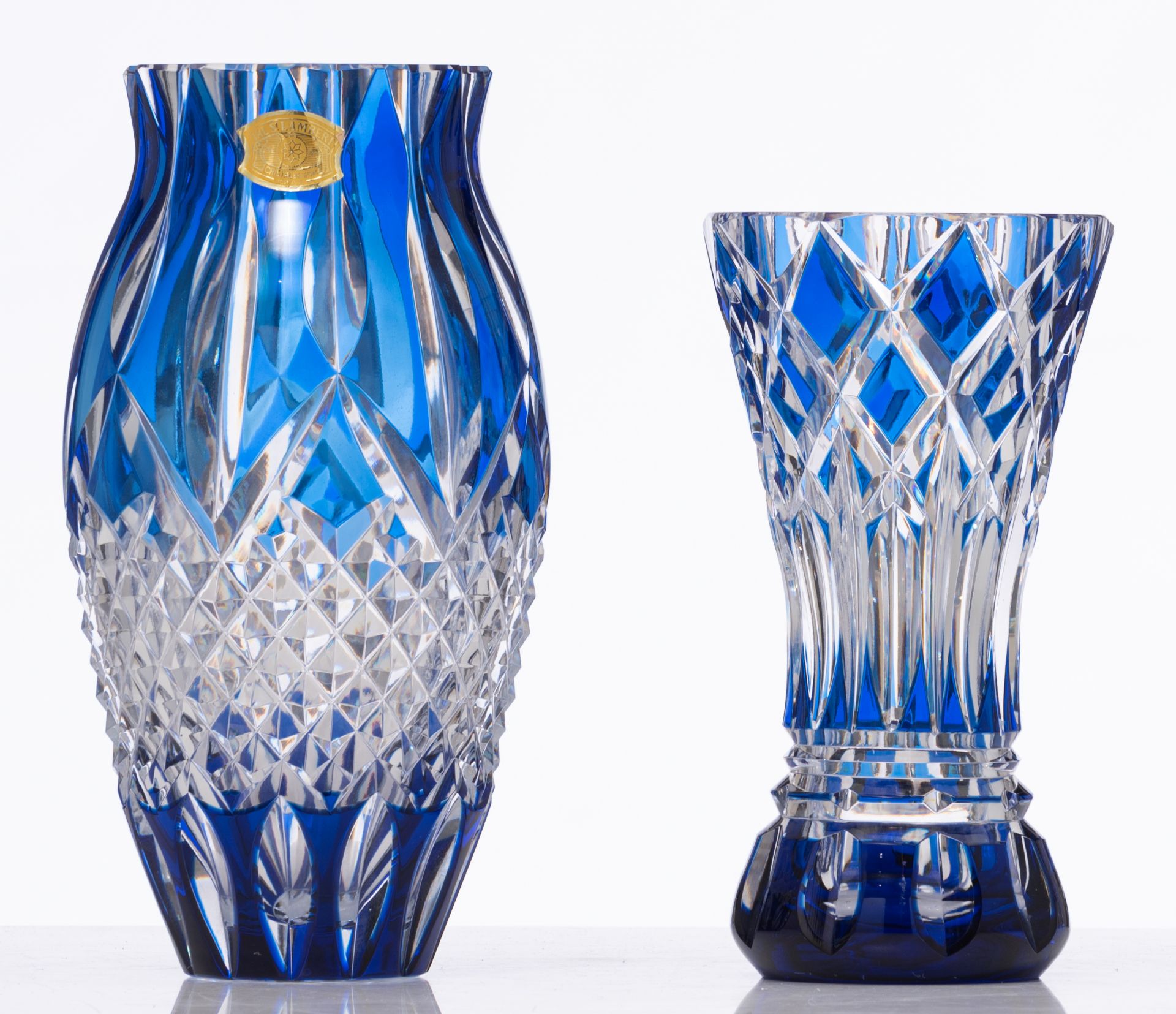 A collection of five glass Val-Saint-Lambert vases, H 25 - 40,5 cm - Image 5 of 20