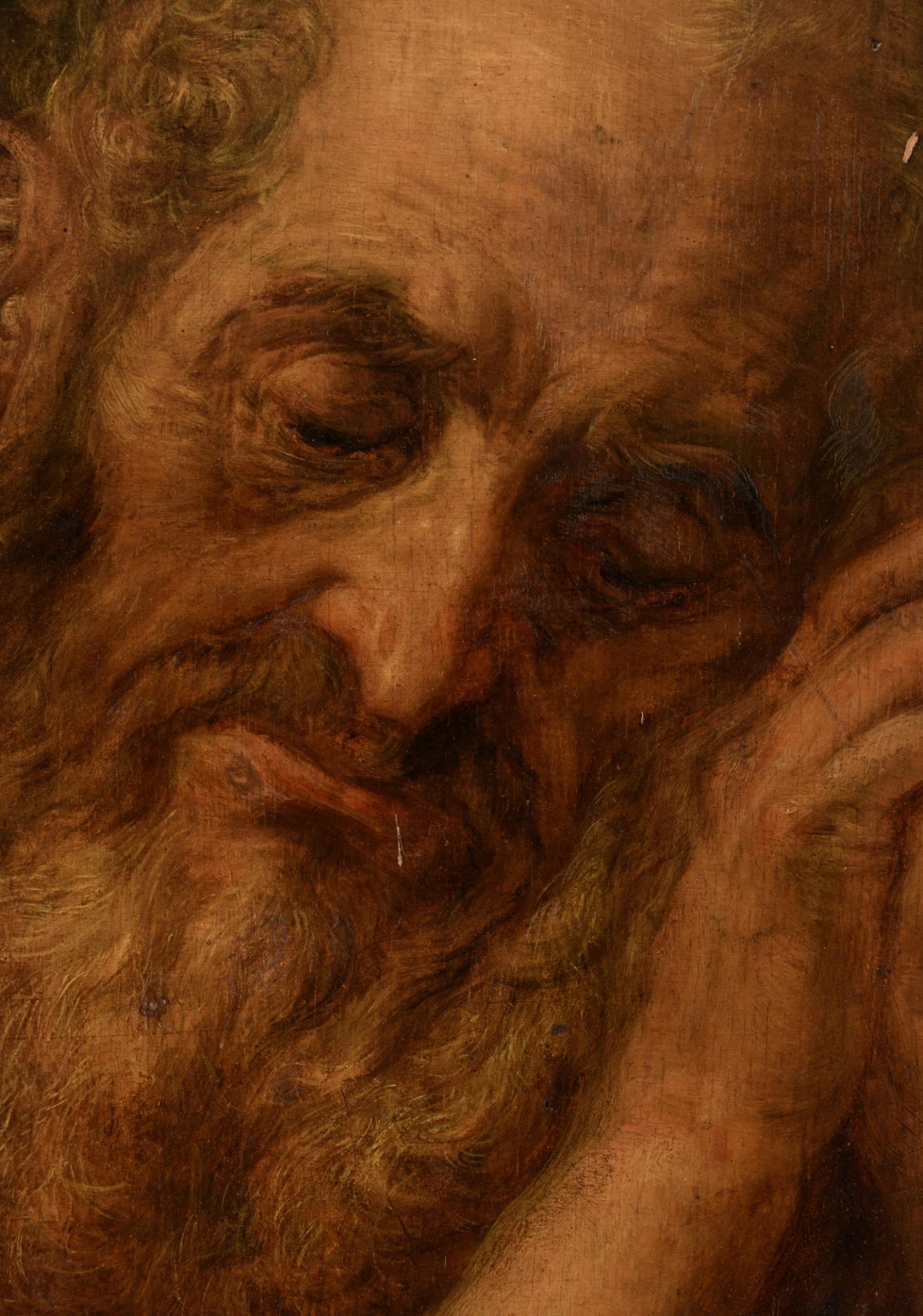 After (or circle of) Frans Floris de Vriendt (ca. 1516-1570), study of a bearded saint, 32 x 45 cm - Image 4 of 5