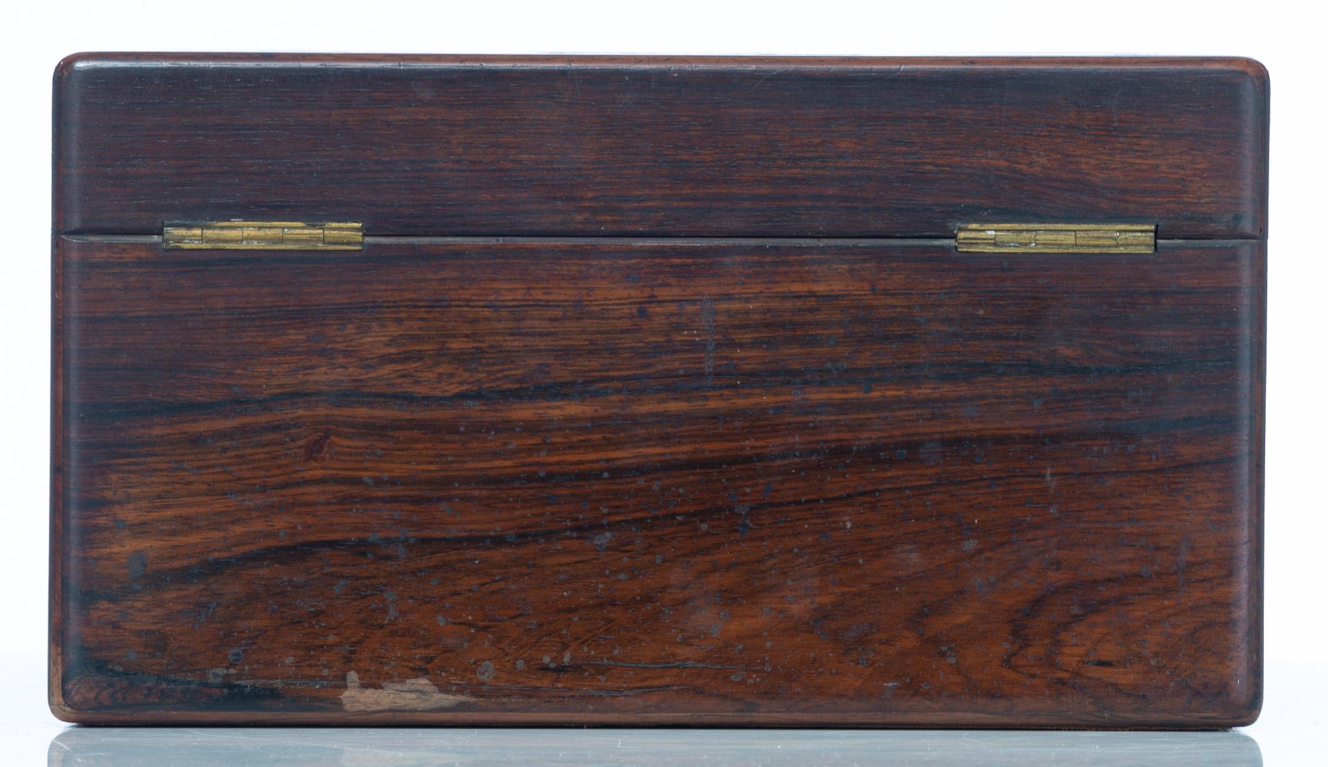 A Victorian rosewood and mother-of-pearl inlaid ladies vanity box, H 17 - W 30,5 - D 23 cm - Image 4 of 15