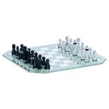 A Swarovski silver crystal chess set in a luxurious box