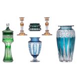 A quite important lot of Val-Saint-Lambert and Bohemian crystal items