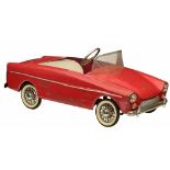 A rare Torck 'DAF II' (deluxe edition) red metal pedal car, 1960-1963, 41,5 x 49 x 107 cm