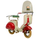 A rare Torck 'Model Scooter', Vespa type, in cream and red metal, 1953 - 1958, 96 x 47,5 x 101,5 cm