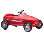 A rare deluxe edition Torck 'Fangio 2', 'Ferrari', red metal pedal car, 1966-1968, 43 x 47 x 89 cm,