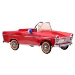 A deluxe edition Torck 'Fiat' red metal pedal car, in a rare good condition, 1961, 42 x 50 x 108 cm