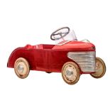 A Torck 'Large model Sport' red metal pedal car, 1950 - 1958, 53,5 x 47,5 x 108 cm