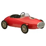 A rare Torck 'Bianchi', 'Ferrari', red metal pedal car, 1966-1969, 43 x 67,5 x 124 cm