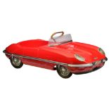 A rare Torck 'Jaguar Etype' red lacquer polystyrene and metal pedal car, 1963 - 1968, 48,5 x 60 x 14