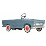A 'Grand deluxe' edition Torck ' Peugeot' blue metal pedal car, 1962, 43,5 x 45 x 109 cm
