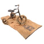 A rare Torck metal and leather tricycle, with an authentic bell, 1934, 57 x 53 x 72 cm
