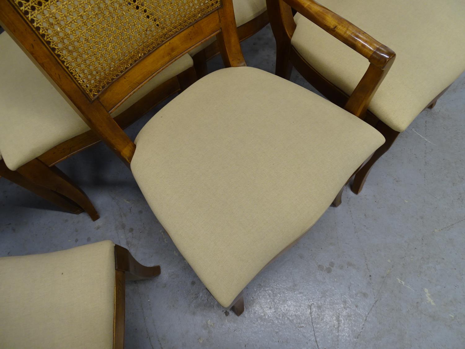 A long set of 8 dining / single chairs - a set of 2+6 Continental chairs with caned backs and - Image 4 of 4