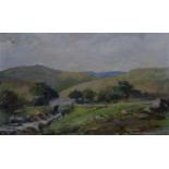 Dorothy C Bradshaw ( 1897-?) Oil on board ? Dartmoor ' . A topographical view showing a stone bridge