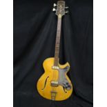 Musical Instrument - a c. 1960 Framus Thin Line Star Bass Electric Guitar. A rare ? Blonde ? Maple