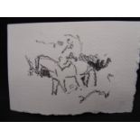 Toni ?Boo? Garavaglia (c.1990) Pencil on handmade paper ? Horse + Rider on set of ? Maleficent? 2012