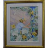 Arthur Henry Buckland (1870-?) RBA Watercolour , child / fairy painting ?Elusion ? Signed and