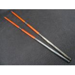 White Metal Chopsticks : a pair of coral stained bone with white metal sections Chopsticks measuring
