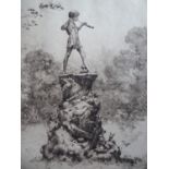 HIlda Bonsey (XX) Original signed limited edition (300) etching ?Peter Pan ? after the statue in