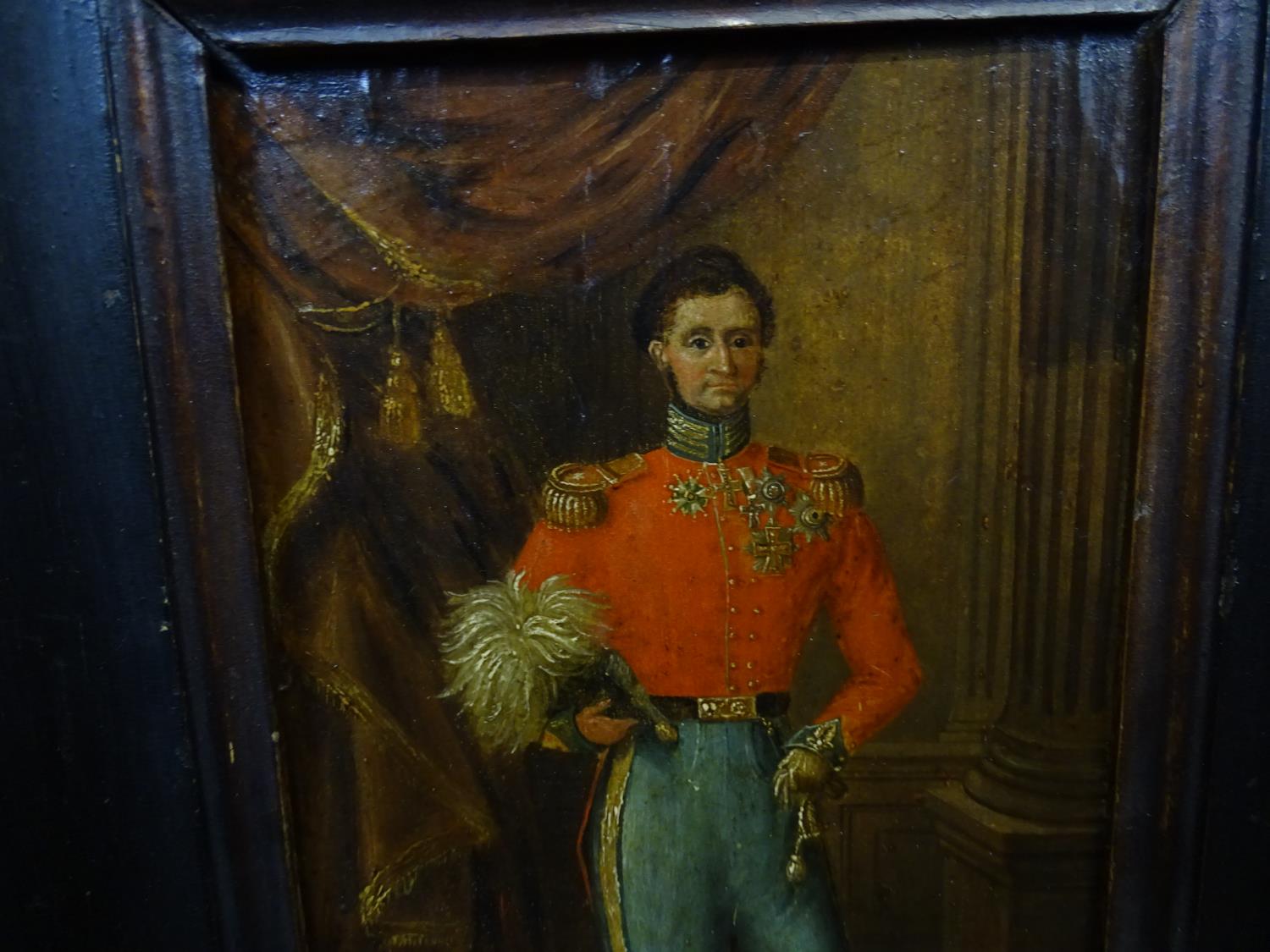 XIX Royal / Important German Nobility Oil on paper laid on panel, circa 1840 Portrait of Prince - Image 4 of 6