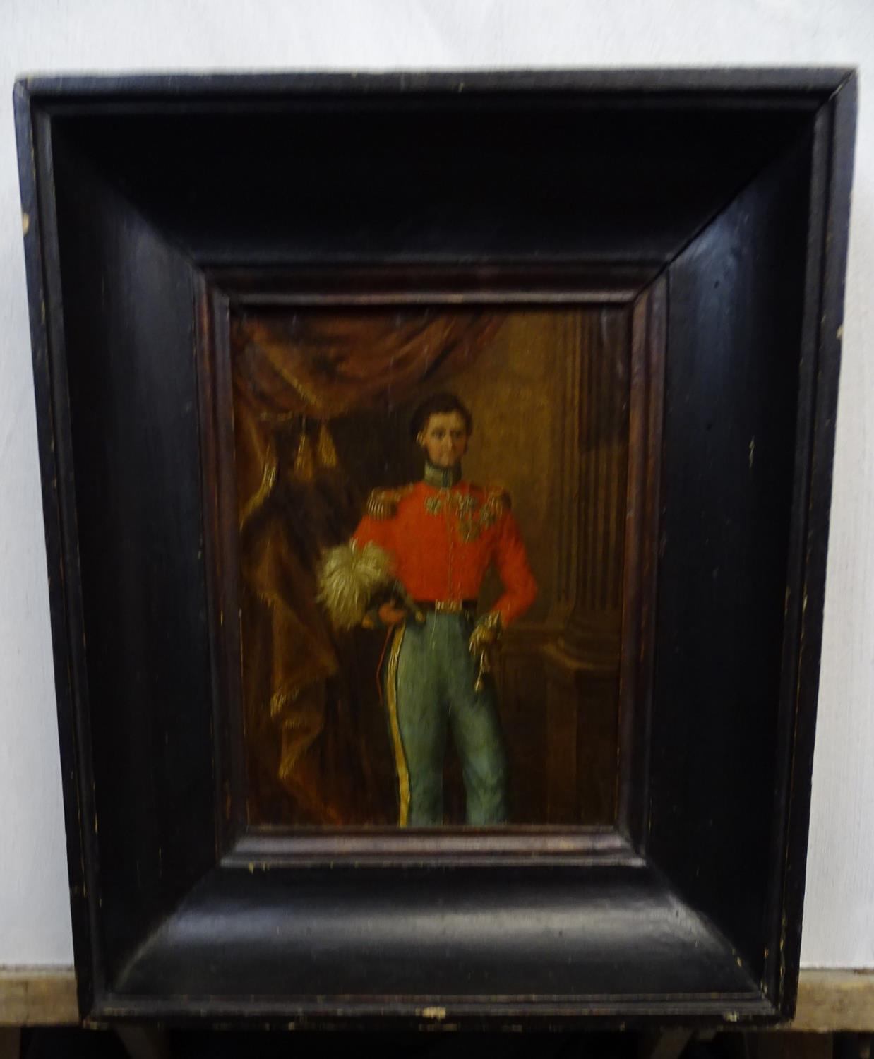 XIX Royal / Important German Nobility Oil on paper laid on panel, circa 1840 Portrait of Prince - Image 2 of 6