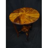 A 19 thC Specimen Wood ( Sourced originally in the West Indies) folding Table with sampled