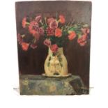 Piero Sansalvadore (1892-1955) Oil on panel Still life of Carnations 15 1/2 x 12 1/4 in. (39.4 x