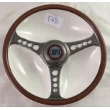 Mini ? Cooper? Ltd Ed Beswick ash tray - a three spoked Steering Wheel circular ceramic hand painted