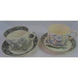 Agricultural bygones- two oversized breakfast cups and saucers. ? God Speed the Plough ? made by