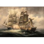 James Hardy XX Marine School Oil on canvas Laid on board (large) A Naval Sea Battle during the