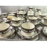 Rare Art Deco Crown Ducal Orange Tree pattern - Large quantity set of 10 cups, 10 saucers and 1 0