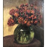 Piero Sansalvadore (1892-1955) Oil on panel Still life of flowers in a glass vase Signed and