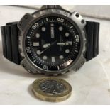 Casio Gents Wrist Watch - Stainless Steel ( gun metal colour) cased, Diver?s Watch MD-703 , water