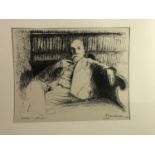 Piero Sansalvadore (1892-1955) Lithograph Portrait of ?Malcolm C Salamam? Signed, dated ?1932?