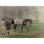 John Alexander Harrington Bird (1846-1936) Equine School Watercolour Being led out, a horse parading