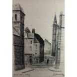 Piero Sansalvadore (1892-1955) Etching (mounted) ? An Old Street in Antwerp ? Titled , signed and