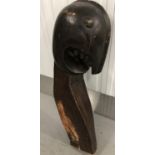 Ethnographic Native Tribal - a Polynesian War Canoe bow Figure Head, the carved wooden Creature like