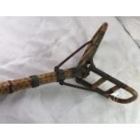 Circa 1900 Bamboo Shooting Stick - a French folding bamboo and nickel plated shooting stick marked ?