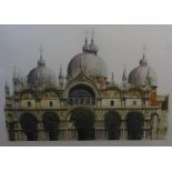 Andrew Ingamells ( 1956) Signed Limited Edition coloured print 21/100 ? La Basilicadi San Marco a