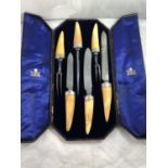 19 th C Cased carving Set - a superb Victorian ? Mappin & Webb , Silversmiths To The Queen