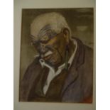 Charles Frederick Goldie ( 1870-1947) New Zealand Watercolour sketch Portrait of Maori Chieftain