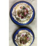 19 thC hand painted ceramic Bosses - a pair of Rococo inspired bow shaped hand painted ceramic