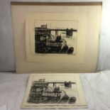 Piero Sansalvadore (1892-1955) Etching ( together with another) ? Unemployment in the