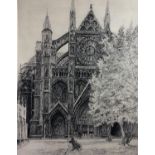 Piero Sansalvadore (1892-1955) Lithograph on wove paper Westminster Abbey Signed in the plate and