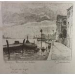 Piero Sansalvadore (1892-1955) Lithograph ?Venazia - Tramonto alli Pattere ? Signed lower right