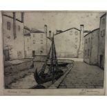 Piero Sansalvadore (1892-1955) Etching on heavy card .c 1920 ? Burano ( Venezia) ? Signed and titled