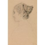 Gustav Klimt, Brustbild eines Mädchens im Profil nach links